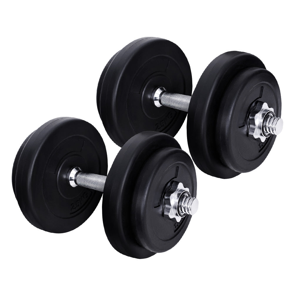 Everfit 20kg Dumbbell Set Weight Plates Dumbbells Lifting Bench Image