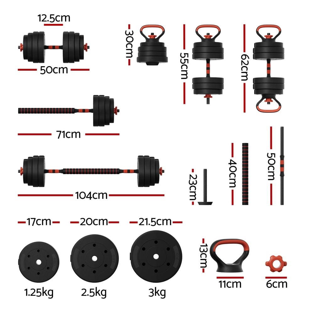 Adjustable 40kg Dumbbells Set